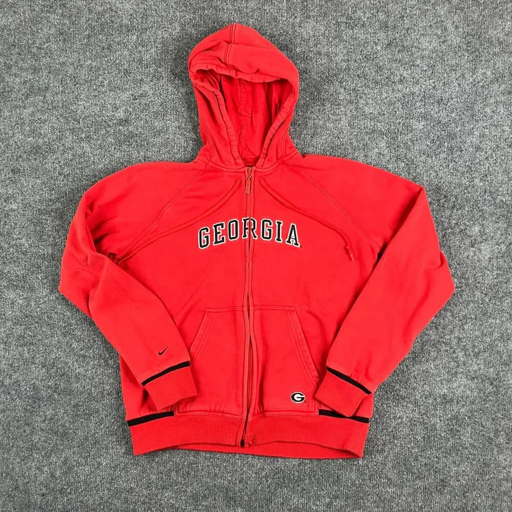 Nike Georgia Bulldogs Hoodie‎ Youth Size L Red Full Zip NCAA College Team Jacket